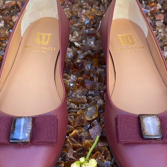 Bruno Magli Burgundy/Wine Leather Ballet Flats Size 38/US 8 NWOT - Picture 7 of 7